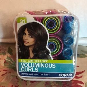 Vintage CONAIR Voluminous Curls Soft Round Rollers Velcro-Like Wrap Old-School